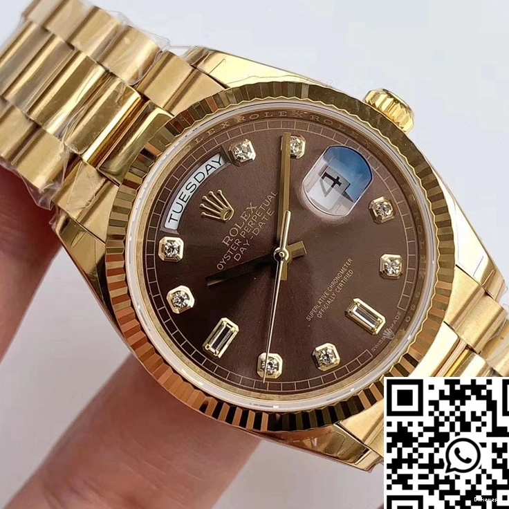 EW Rolex Factory M128238-0022 Day-Date Gray Dial Gold Yellow 0327